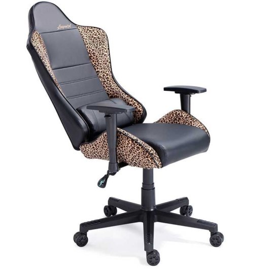 Adec Silla Gaming Jordan Altura Ajustable/reclinable+cojín Lumbar Negro/leopardo 123-133x70x70 Cm