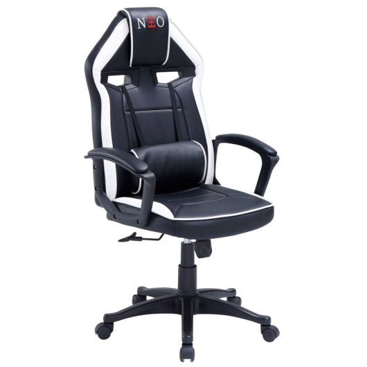 Adec Silla Gaming Neo Advance Tejido Tapizado Altura Regulable Negro/blanco 115-125x70x70 Cm