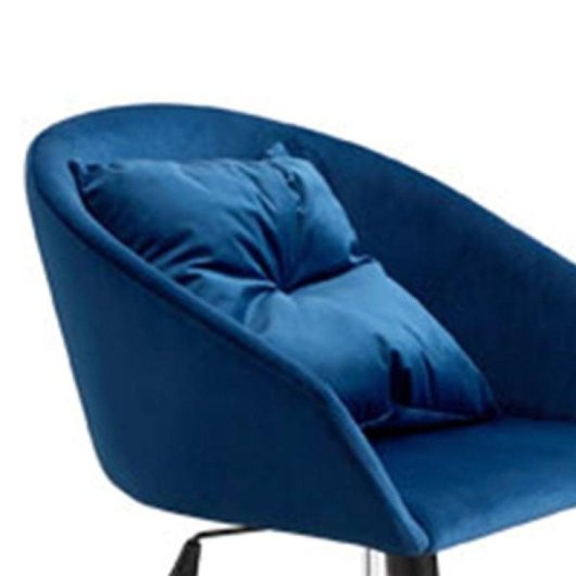 Sillón Adec Cushion Giratorio Velvet Azul con Cojín y 5 Ruedas