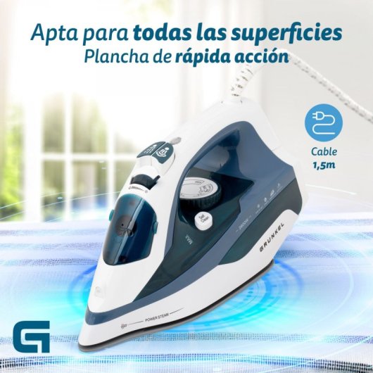 Grunkel PL-2600 Plancha de Vapor 2600W Capacidad 370ml Blanca