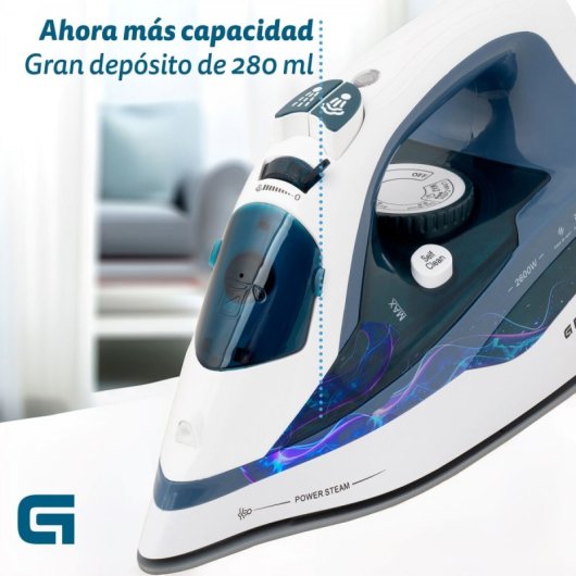Grunkel PL-2600 Plancha de Vapor 2600W Capacidad 370ml Blanca
