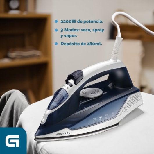 Grunkel PL-22NS Planca de Vapor 2200W Capacidad 280ml Azul