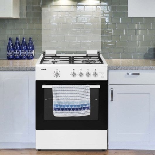 Infiniton CC60BLE Cocina de Gas 4 Zonas + Horno 55L Blanco