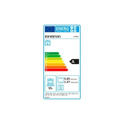 Infiniton CC60BLE Cocina de Gas 4 Zonas + Horno 55L Blanco