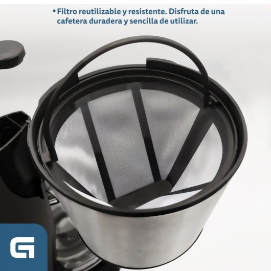 Grunekl CAF-NAROMA Cafetera de Goteo 1.5L 800W Negra