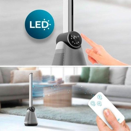 Turmventilator Ohne Flügel Cecotec EnergySilence 9890 Skyline 50W 3 Stufen Fernbedienung LED