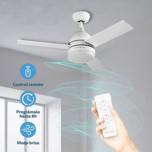 Ventoinha de Teto com Luz Grunkel SKYECO-52 25W 132cm 6 Velocidades Comando Temporizador