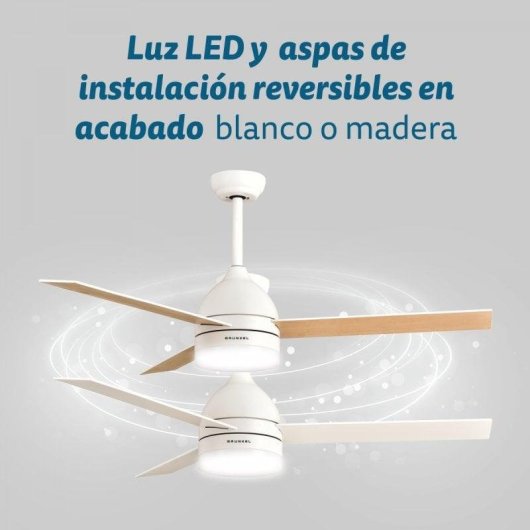 Ventoinha de Teto com Luz Grunkel SKYECO-52 25W 132cm 6 Velocidades Comando Temporizador