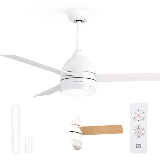 Ventoinha de Teto com Luz Grunkel SKYECO-52 25W 132cm 6 Velocidades Comando Temporizador
