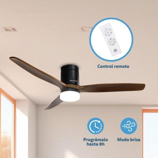Ventoinha de Teto com Luz Grunkel SKYWIND-52WN 40W 132cm 6 Velocidades Comando