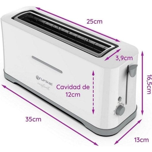 Grunkel TS-40 EASYTOAST Torradeira de Ranura Extra Larga 980W Branco