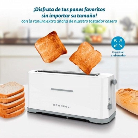 Grunkel TS-40 EASYTOAST Torradeira de Ranura Extra Larga 980W Branco