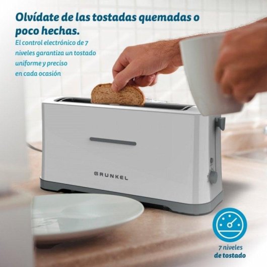 Grunkel TS-40 EASYTOAST Torradeira de Ranura Extra Larga 980W Branco