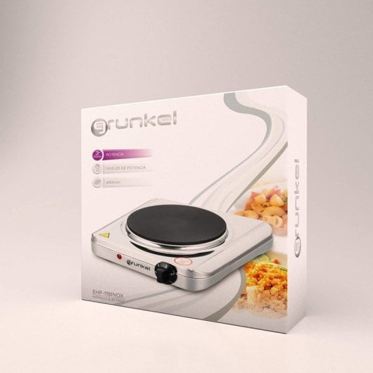Grunkel EHP-118INOX Hornillo Eléctrico de 1 Zona 1500W Acero Inoxidable