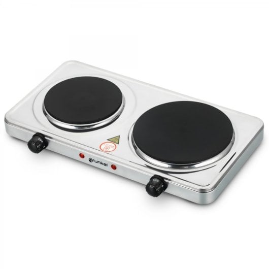 Grunkel EHP-218INOX Hornillo Eléctrico de 2 Zonas 1500W Acero Inoxidable