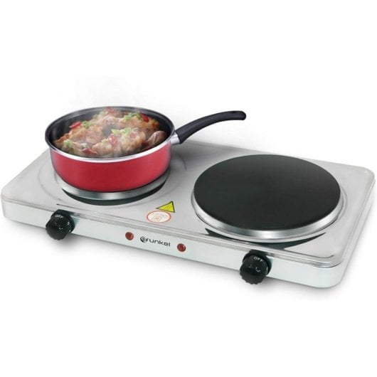 Grunkel EHP-218INOX Hornillo Eléctrico de 2 Zonas 1500W Acero Inoxidable