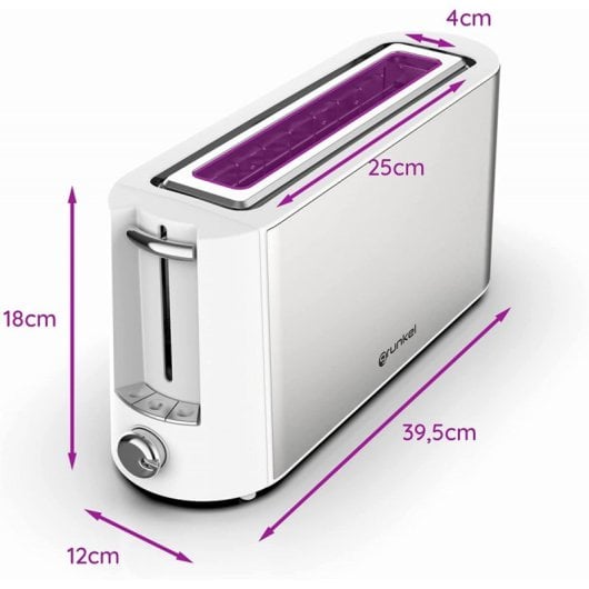 Tostapane Grunkel TS-MAXISTEEL con slot extra largo 1000 W Bianco