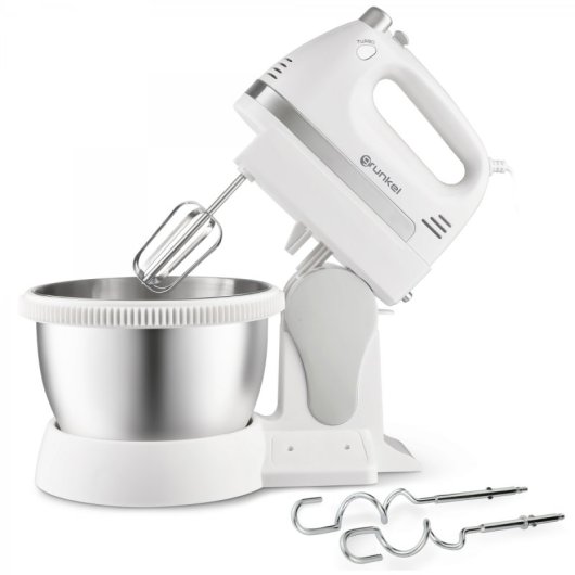 Grunkel AM-350TURB05BOWL Mixer mit 2-l-Schüssel, 350 W, weiß