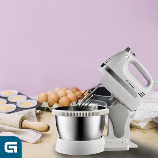Grunkel AM-350TURB05BOWL Mixer mit 2-l-Schüssel, 350 W, weiß