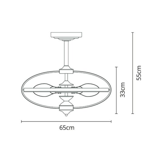 Lumit Imbat Ventilador de Techo con Luz y Mando a Distancia 152W 65cm 3 Aspas