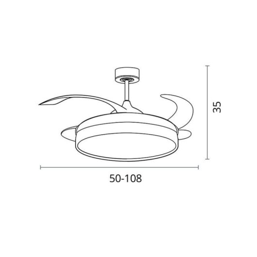 Ventilador de techo Bel Air Acanto 72W LED 4 aspas retráctiles mando