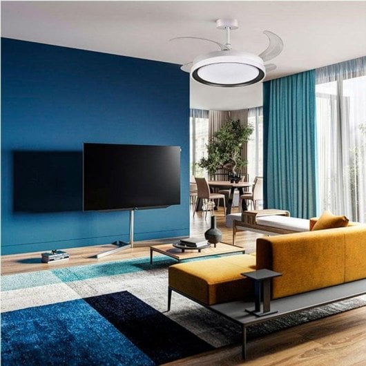 Ventilateur de plafond Bel Air Kigali LED 72W 108cm télécommande blanc/marron