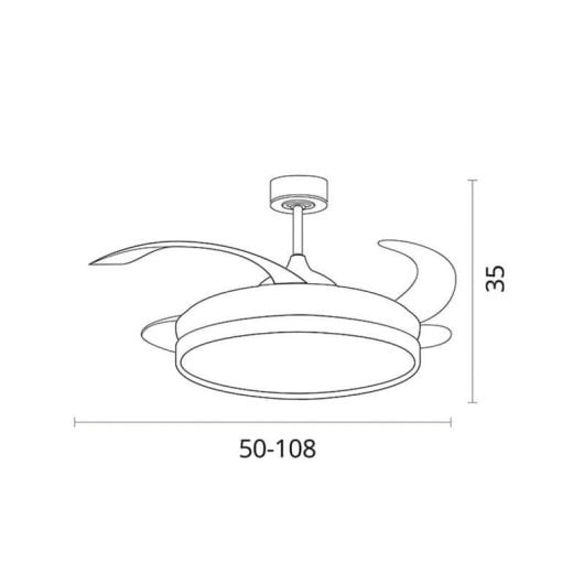 Ventilateur de plafond Bel Air Kigali LED 72W 108cm télécommande blanc/marron