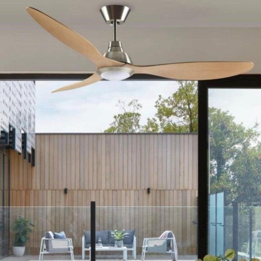 Ventoinha de Teto Bel Air Delfos 20W LED 132cm 3 pás castanho claro