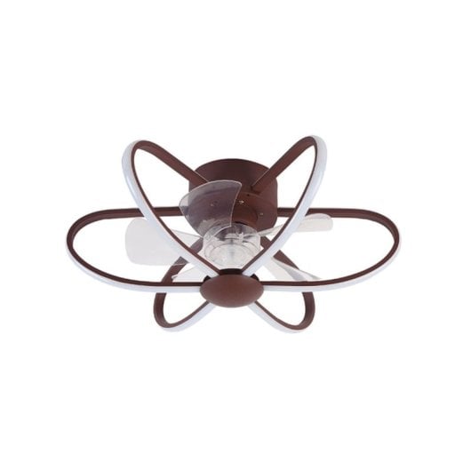 Lumit Jura Deckenventilator mit Licht und Fernbedienung, 74 W, 53,3 cm, 5 Flügel, braun