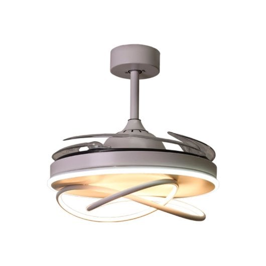Bel Air Atlas Ventilador de Techo con Luz y Mando 80W 108cm 4 Aspas Retráctiles Blanco