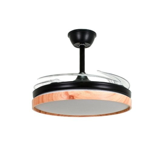 Bel Air Cosmos Ventilador de Techo con Luz y Mando a Distancia 72W 108cm Aspas Retráctiles Negro/Haya
