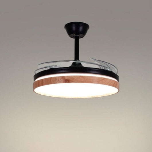 Bel Air Cosmos Ventilador de Techo con Luz y Mando a Distancia 72W 108cm Aspas Retráctiles Negro/Haya