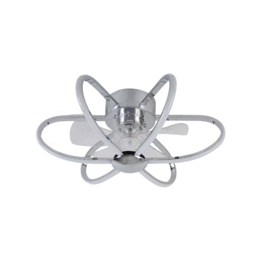 Lumit Jura WiFi Ventilateur de Plafond avec Lumière et Télécommande 74W 53,3cm 5 Pales Chrome