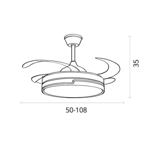 Ventilatore da soffitto Bel Air Robin 72W LED 108cm telecomando bianco