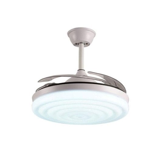 Ventilateur de plafond Bel Air Home Arcos LED 72W 108cm 4 pales rétractables blanc