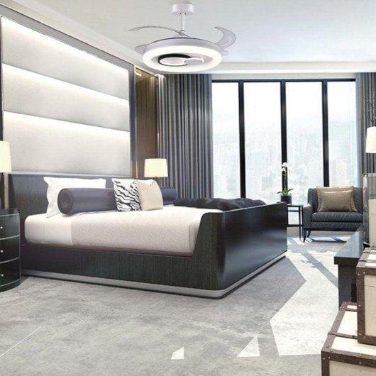 Ventoinha de teto Bel Air Hersa LED 116W 108cm 4 pás retráteis branco