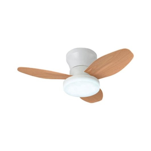 Bel Air Tauros Ventilatore da soffitto con luce e telecomando 48W 70 cm Bianco/legno
