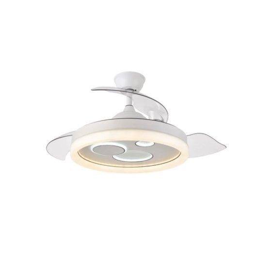 Bel Air Dafne Ventilador de Techo con Luz y Mando 72W 108cm 4 Aspas Retráctiles Blanco