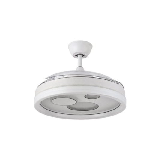 Bel Air Dafne Ventilador de Techo con Luz y Mando 72W 108cm 4 Aspas Retráctiles Blanco