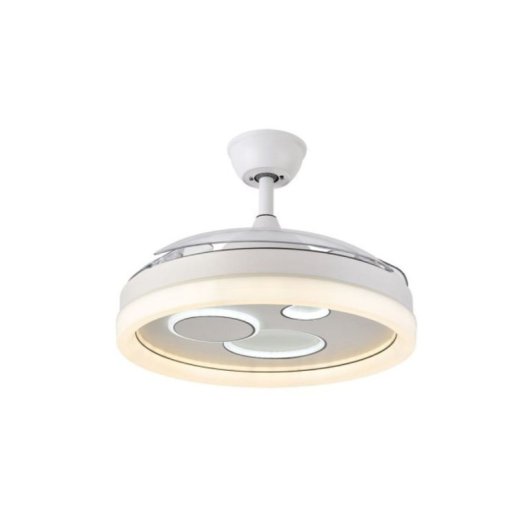 Bel Air Dafne Ventilador de Techo con Luz y Mando 72W 108cm 4 Aspas Retráctiles Blanco