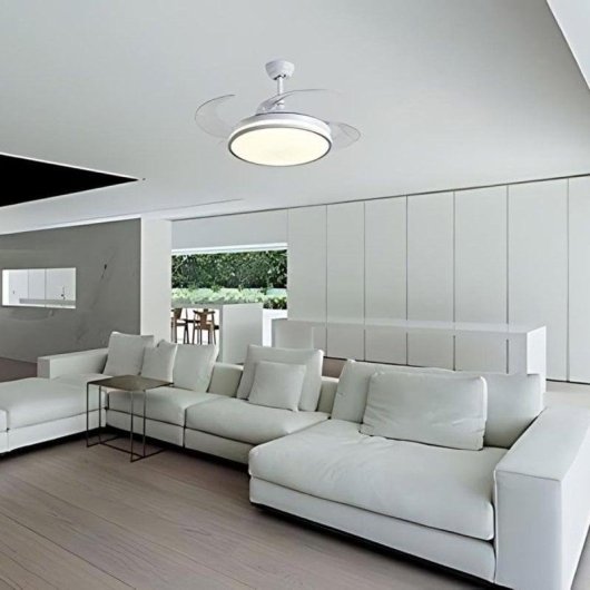 Ventilateur de plafond Bel Air Toronto 72W LED 108cm 4 pales retractables blanc