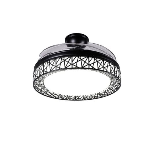 Bel Air Nido Ventoinha de Teto com Luz e Comando Remoto 72W 108cm Pás Retráteis Preto
