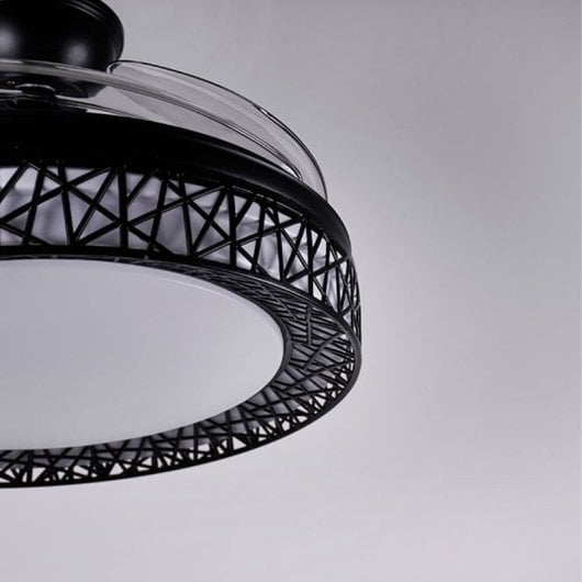 Bel Air Nido Ventoinha de Teto com Luz e Comando Remoto 72W 108cm Pás Retráteis Preto