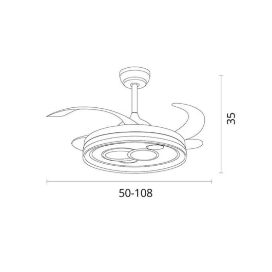 Ventilatore da soffitto Bel Air Dafne 72W LED 4 pale retrattili nero