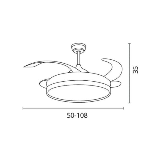 Ventilateur de plafond Bel Air Kepler LED 72W 108cm télécommande argent