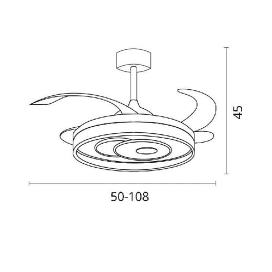 Ventilateur de plafond Bel Air Trio 72W LED 108cm télécommande blanc