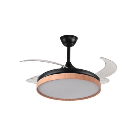 Bel Air Cosmos Mini Ventilador de Techo 48W 91cm 4 Aspas Retráctiles Negro/Madera