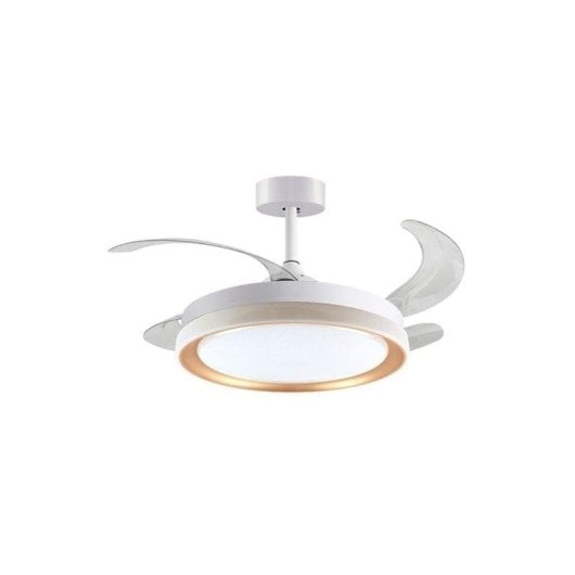 Ventoinha de teto Bel Air Kigali Mini 4 pás retráteis LED 48W 91cm comando remoto
