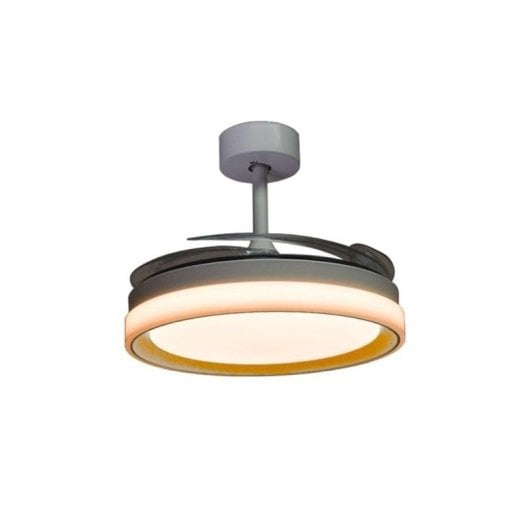 Ventoinha de teto Bel Air Kigali Mini 4 pás retráteis LED 48W 91cm comando remoto