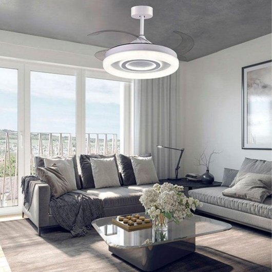 Ventilatore da soffitto Bel Air Amaltea LED 116W 108cm 4 pale retrattili bianco